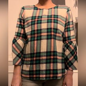 Jcrew plaid blouse